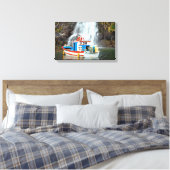 Schiff und Wasserfall Leinwanddruck (Insitu (Schlafzimmer))