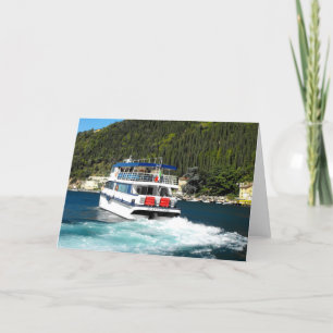 Schiff verlassend Maderno am Gardasee (Italien) Feiertagskarte