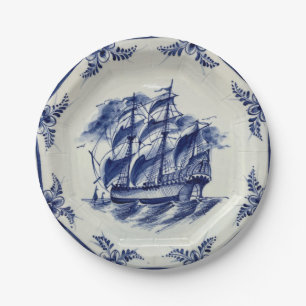 SCHIFF VON BLUE DELFT PAPPTELLER