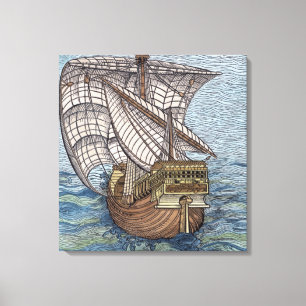Schiff von Columbus'Time Leinwanddruck