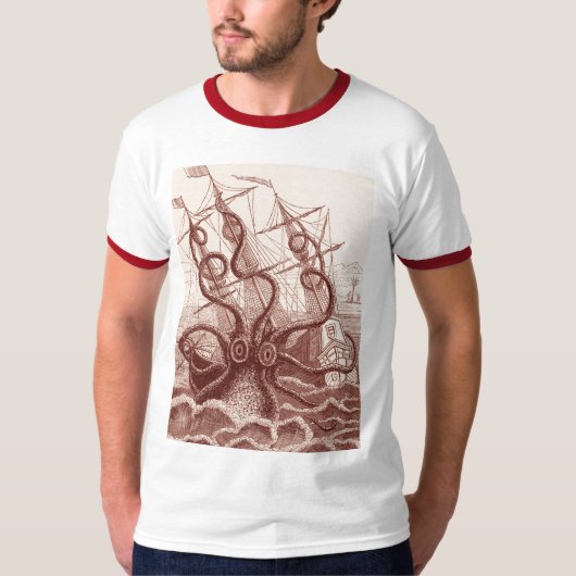 Schiff vs. Oktopus T-Shirt (Vorderseite)