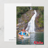 Schiff & Wasserfall, Chile-Karte (Vorne/Hinten)
