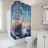 Schiff "Weihnachten/Winter" Duschvorhang (Beispiel)