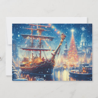 Schiff "Weihnachten/Winter" Feiertagskarte