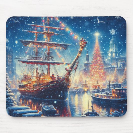 Schiff "Weihnachten/Winter" Mousepad (Vorne)