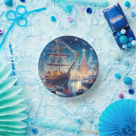 Schiff "Weihnachten/Winter" Pappteller (Party)