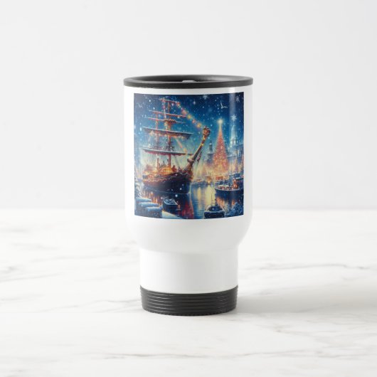 Schiff "Weihnachten/Winter" Reisebecher (Mittel)