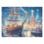 Schiff "Weihnachten/Winter" Tischdecke (Vorderseite (Horizontal))