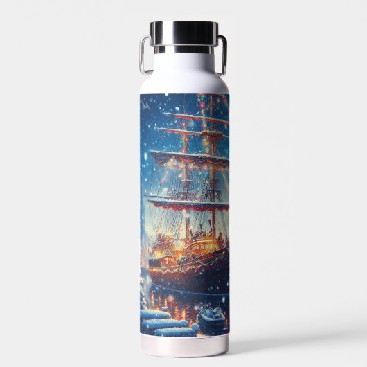 Schiff "Weihnachten/Winter" Trinkflasche (Vorne)