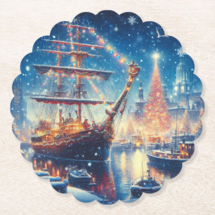 Schiff "Weihnachten/Winter" Untersetzer