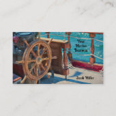 Schiff Wheel Blue Nautical Visitenkarte (Vorderseite)