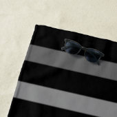 Schiff Wheel Helm Ihr Boot Name Marine Black Strandtuch (Beispiel)