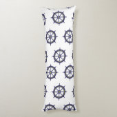 Schiff Wheel Nautical Green and Blue Seitenschläferkissen (Rückseite (Vertikal))