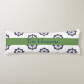 Schiff Wheel Nautical Green and Blue Seitenschläferkissen (Vorderseite)