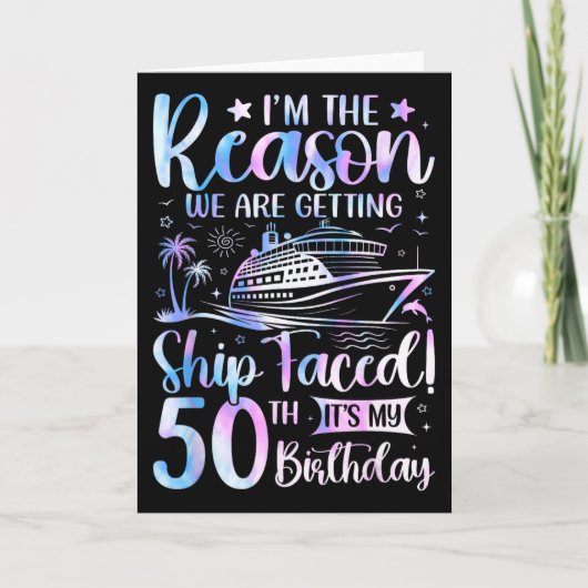 Schiff wird 50. Geburtstag Kreuzfahrtschiff 2025 Karte (Vorderseite)