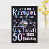 Schiff wird 50. Geburtstag Kreuzfahrtschiff 2025 Karte (Gelbe Blume)