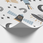 Schiff Zum Mond Geschenkpapier (Ecke)