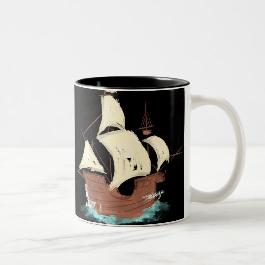 Schiff Zweifarbige Tasse (Rechts)