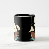 Schiff Zweifarbige Tasse (Mittel)