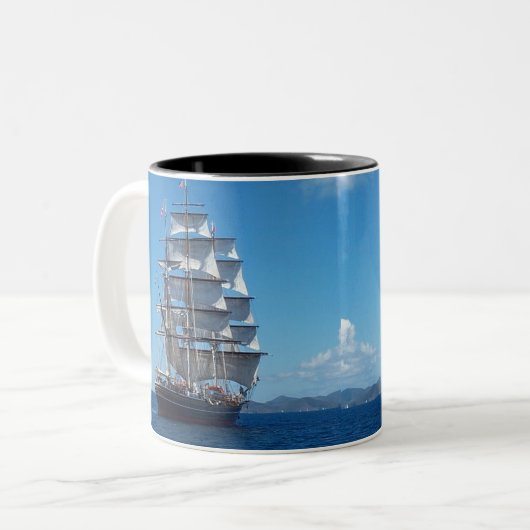 Schiff Zweifarbige Tasse (Vorderseite Links)