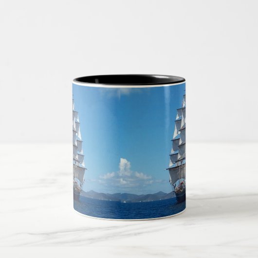 Schiff Zweifarbige Tasse (Mittel)