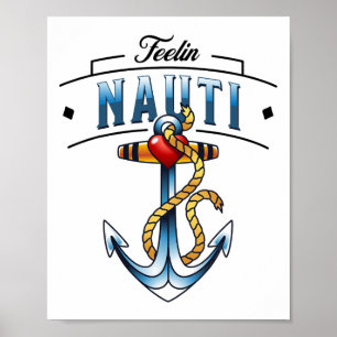 Schiffahrtsanker Lustig Bootfahren Segeln Gefühl N Poster