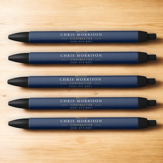 Schiffbau Navy Blau Gold Kugelschreiber