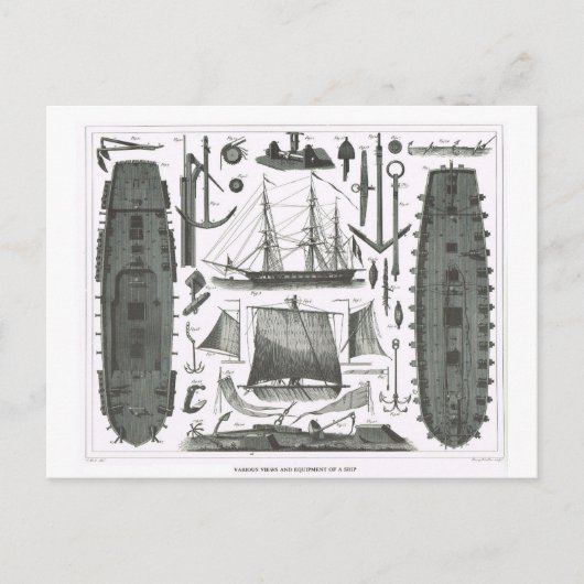 Schiffbau Postkarte (Vorderseite)