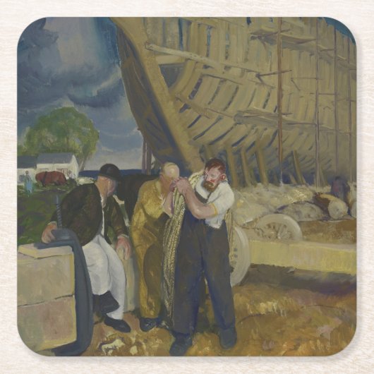 Schiffbauer - The Rope - George Bellows Rechteckiger Pappuntersetzer (Vorderseite)