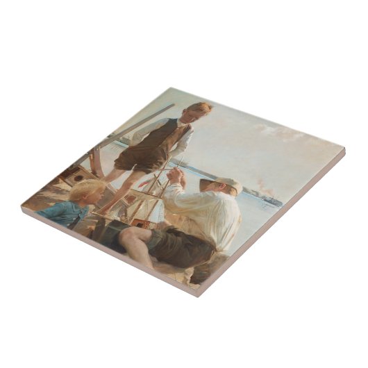 Schiffbauer (von Albert Edelfelt) Fliese (Seite)