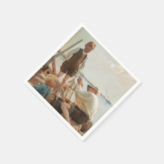 Schiffbauer (von Albert Edelfelt) Serviette (Ecke)