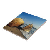 Schiffbruch am Strand, Skeleton Coast, Namibia Fliese (Seite)