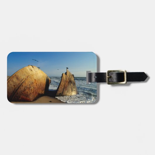 Schiffbruch am Strand, Skeleton Coast, Namibia Gepäckanhänger (Vorderseite horizontal)