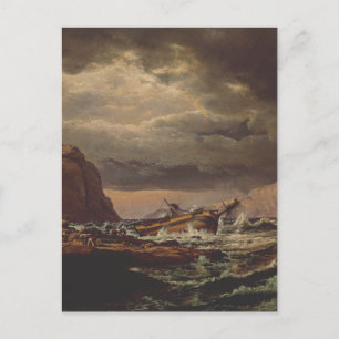Schiffbruch an der norwegischen Küste von Johan Da Postkarte