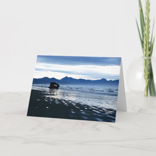 Schiffbruch-blaue Strand-Karte Karte (Vorderseite)