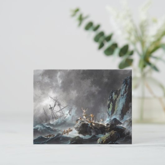 Schiffbruch im Sturm 1872 Postkarte (Stehend Vorderseite)
