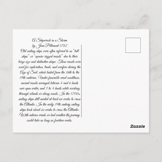 Schiffbruch im Sturm 1872 Postkarte (Rückseite)