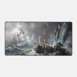 Schiffbruch in einem Sturm 1872 Schreibtischunterlage