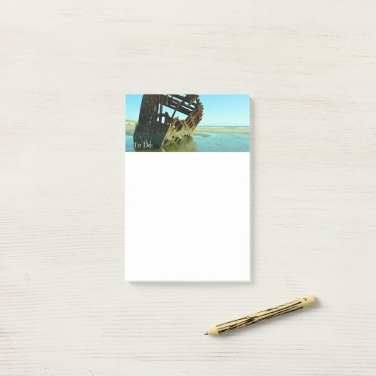 Schiffbruch-Oregon-Küsten-Foto-Post-Itanmerkung Post-it Klebezettel (Auf Schreibtisch)