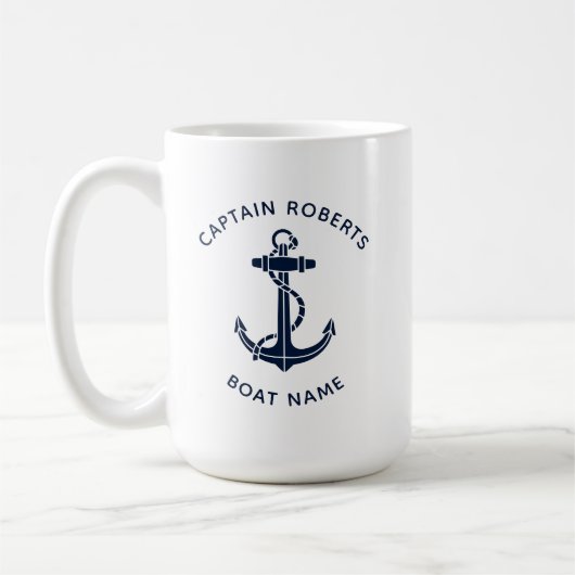 Schiffchenanker Kapitän und Besatzung Benutzerdefi Kaffeetasse (Links)