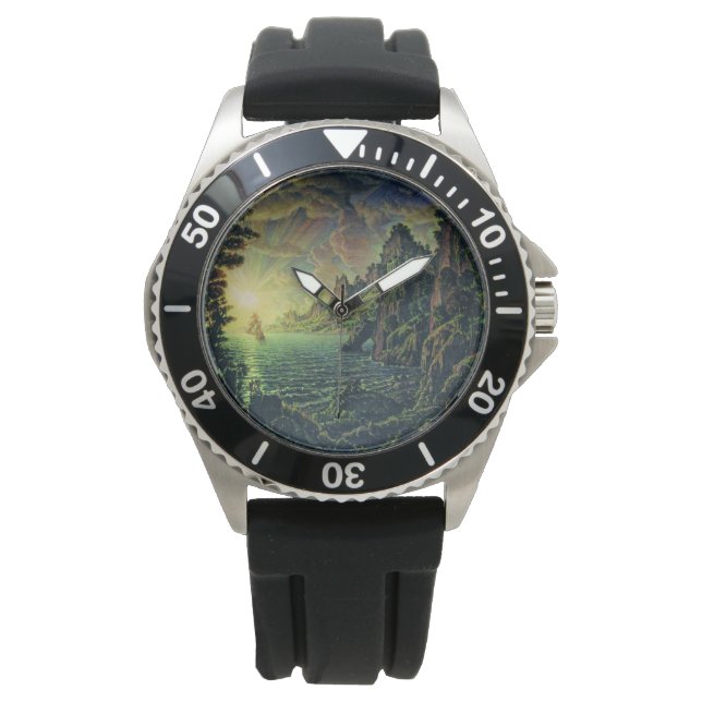 Schiffe: Abend Sun (von Konstantin Bogaevsky) Armbanduhr (Vorderseite)