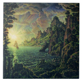 Schiffe: Abend Sun (von Konstantin Bogaevsky) Fliese