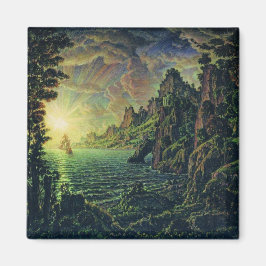 Schiffe: Abend Sun (von Konstantin Bogaevsky) Magnet