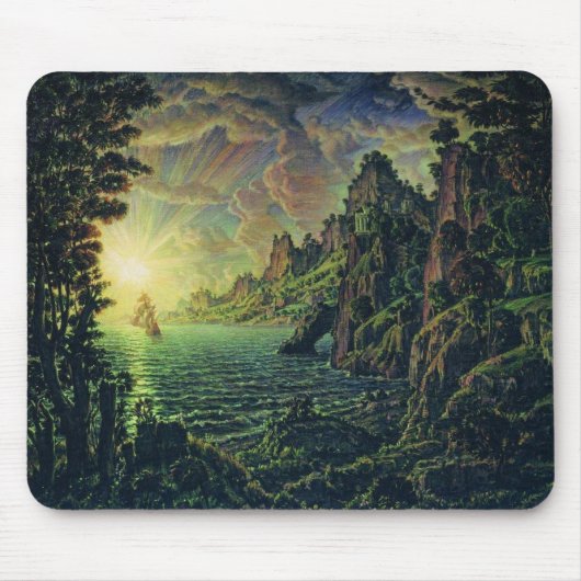 Schiffe: Abend Sun (von Konstantin Bogaevsky) Mousepad (Vorne)