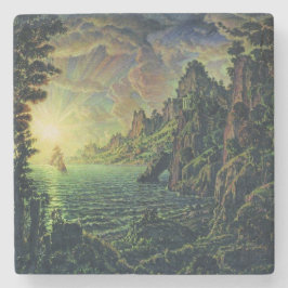 Schiffe: Abend Sun (von Konstantin Bogaevsky) Steinuntersetzer