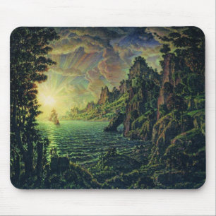 Schiffe: Abendsonne (von Konstantin Bogaevsky) Mousepad