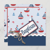Schiffe ahoi! Taufe Square_Zip Code2 Einladung (Vorne/Hinten)