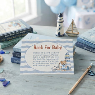 Schiffe Ahoy Es ist ein Junge Baby Shower Buch für Begleitkarte