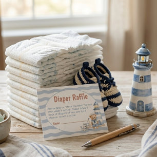 Schiffe Ahoy, es ist ein Junge! Baby Shower Windel Begleitkarte