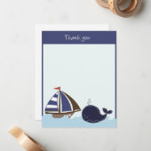 Schiffe Ahoy Mate Navy 4x5 Flat Danke, dass Sie zu Mitteilungskarte (Vorderseite/Rückseite Beispiel)